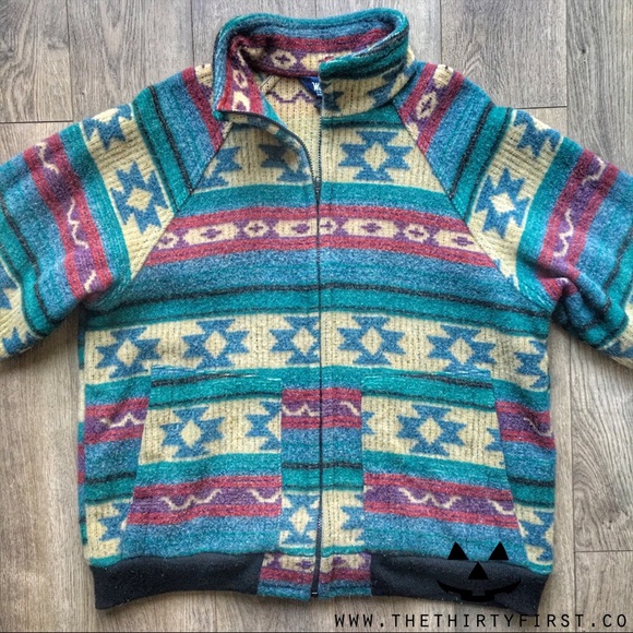 Woolrich Other - **SOLD** Vintage Woolrich Aztec Wool Bomber Jacket